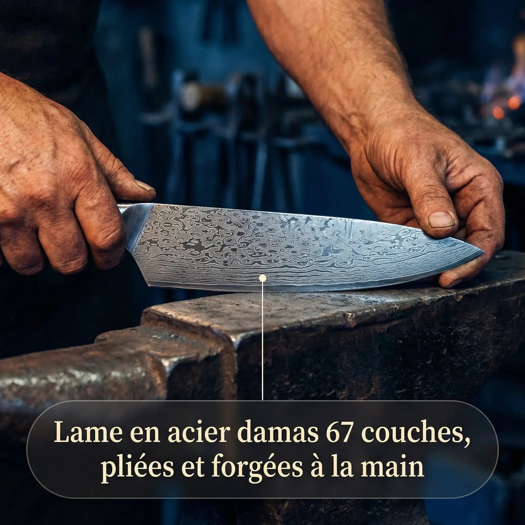 Couteau Damas Jacques Correvon